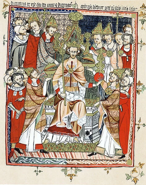 Coronation and unction of a king, 13th century