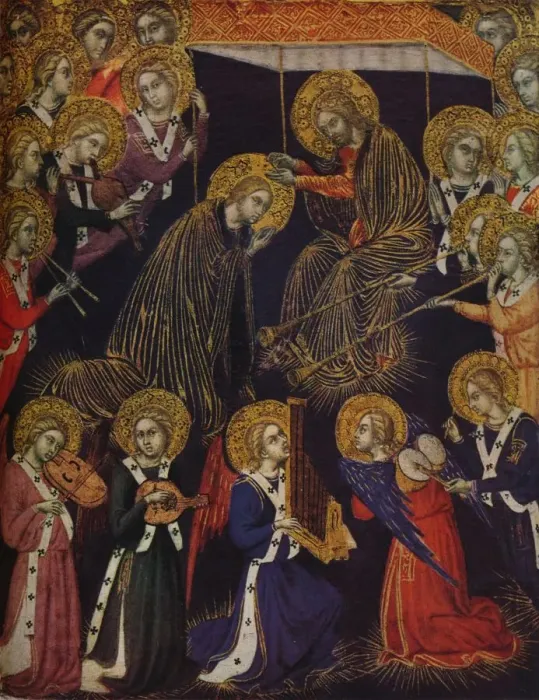 Framed Print : The Coronation of the Virgin, 1374. Artist: Barnaba da Modena Framed Print : The Coronation of the Virgin, 1374. Artist: Barnaba da Modena