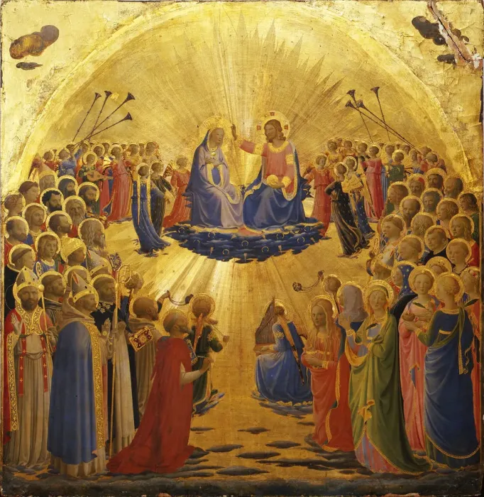 Framed Print : The Coronation of the Virgin, 1434-1435. Artist: Angelico, Fra Giovanni, da Fiesole (ca. 1400-1455) Framed Print : The Coronation of the Virgin, 1434-1435. Artist: Angelico, Fra Giovanni, da Fiesole (ca. 1400-1455)