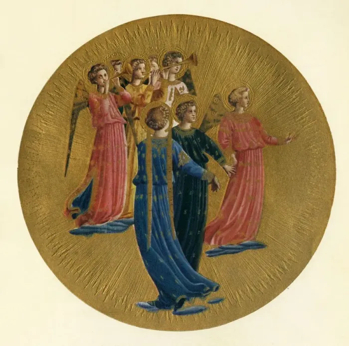 Framed Print : Detail from the Coronation of the Virgin, 15th century, (c1909). Artist: Fra Angelico Framed Print : Detail from the Coronation of the Virgin, 15th century, (c1909). Artist: Fra Angelico
