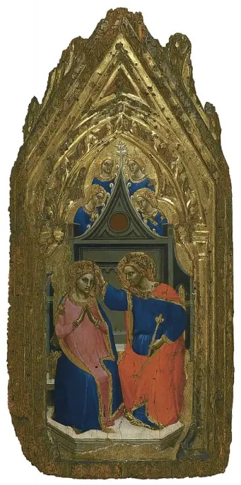 Framed Print : The Coronation of the Virgin with four Angels, 1380. Creator: Giambologna Framed Print : The Coronation of the Virgin with four Angels, 1380. Creator: Giambologna