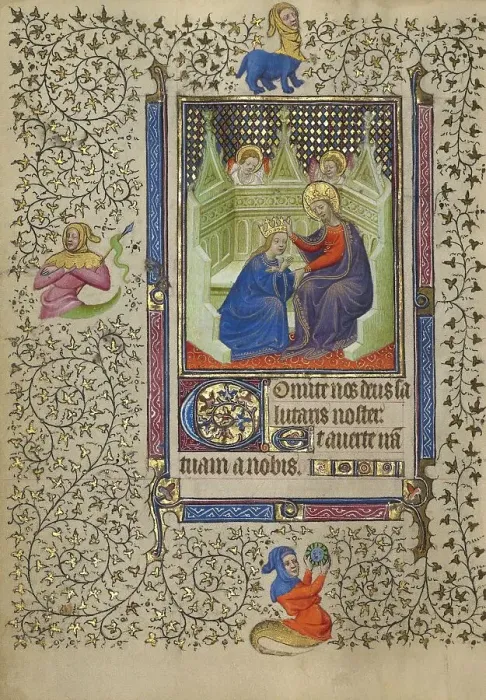 Framed Print : The Coronation of the Virgin; Book of Hours, about 1410. Creator: Unknown