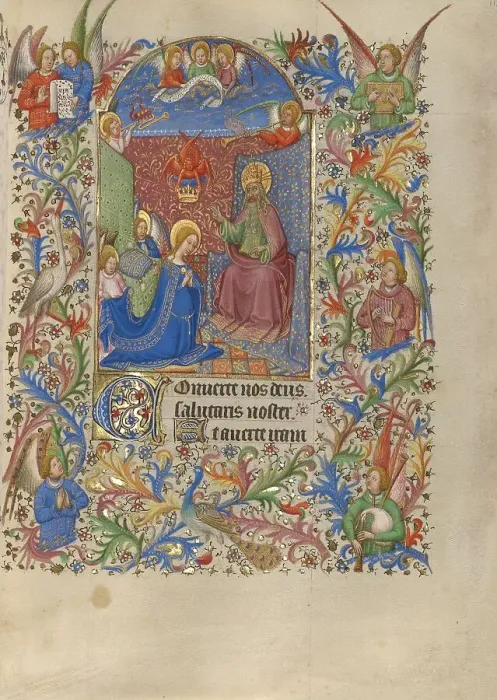 Framed Print : The Coronation of the Virgin; Book of Hours, about 1420. Creator: Spitz Master Framed Print : The Coronation of the Virgin; Book of Hours, about 1420. Creator: Spitz Master