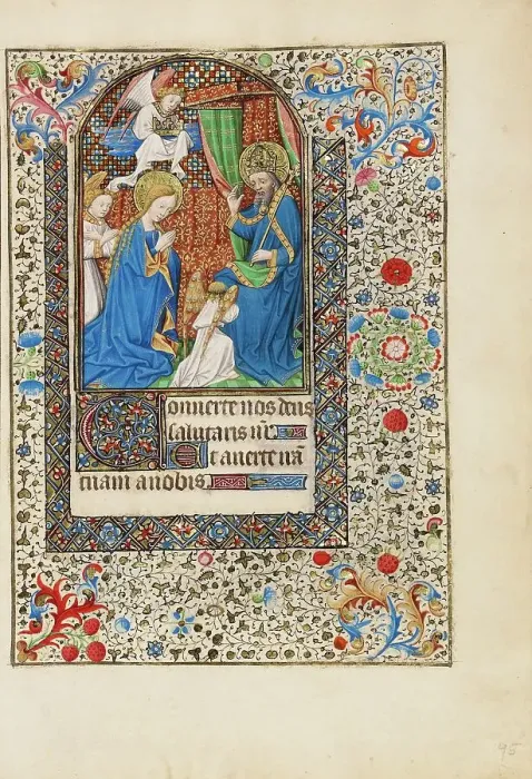 Framed Print : The Coronation of the Virgin; Book of Hours, about 1440-1450. Creator: Workshop of the Bedford Master Framed Print : The Coronation of the Virgin; Book of Hours, about 1440-1450. Creator: Workshop of the Bedford Master
