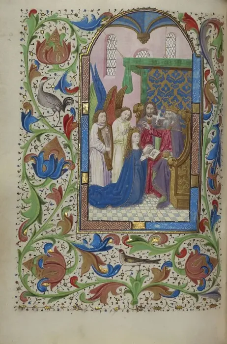 Framed Print : The Coronation of the Virgin; Book of Hours, about 1450-1455. Creator: Master of Wauquelin's Alexander Framed Print : The Coronation of the Virgin; Book of Hours, about 1450-1455. Creator: Master of Wauquelin's Alexander