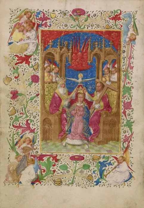 Framed Print : The Coronation of the Virgin; Book of Hours, about 1460. Creator: Master of Evert Zoudenbalch Framed Print : The Coronation of the Virgin; Book of Hours, about 1460. Creator: Master of Evert Zoudenbalch
