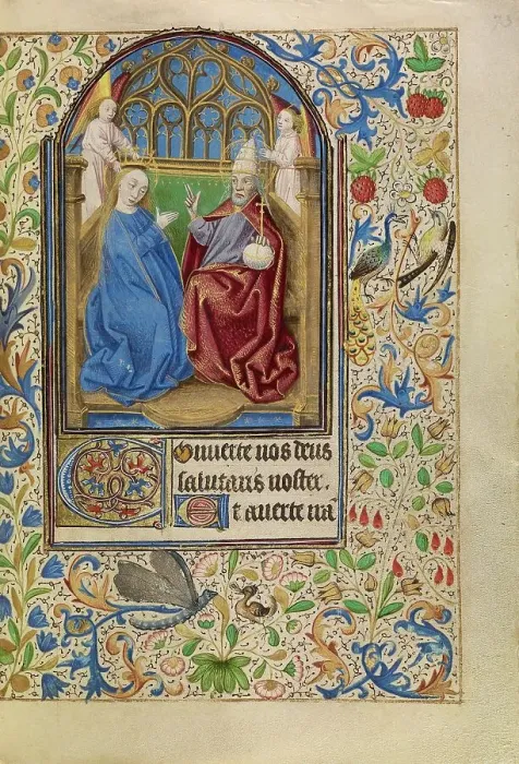 Framed Print : The Coronation of the Virgin; Book of Hours, about 1466-1470. Creator: Master of Jacques of Luxembourg Framed Print : The Coronation of the Virgin; Book of Hours, about 1466-1470. Creator: Master of Jacques of Luxembourg