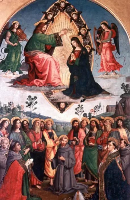 Framed Print : The Coronation of the Virgin, c1503. Artist: Bernardino Pinturicchio Framed Print : The Coronation of the Virgin, c1503. Artist: Bernardino Pinturicchio