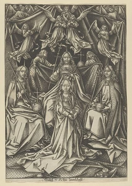 The Coronation of the Virgin, from The Life of the Virgin. Creator: Israhel van Meckenem