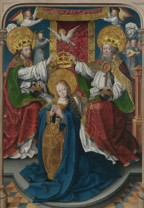 Framed Print : The Coronation of the Virgin (The Liesborn Altarpiece), c. 1520. Artist: Baegert, Jan (ca 1465-ca 1535) Framed Print : The Coronation of the Virgin (The Liesborn Altarpiece), c. 1520. Artist: Baegert, Jan (ca 1465-ca 1535)