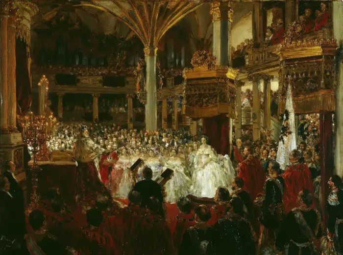 Framed Print : The Coronation of William I as King of Prussia at Konigsberg Castle in 1861, 1861