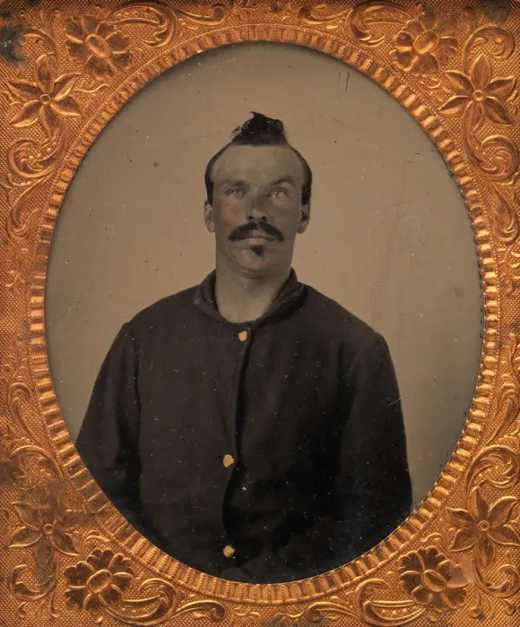 Framed Print : Corporal Hiram Warner, Company C, Second United States Sharp Shooters, 1861-62