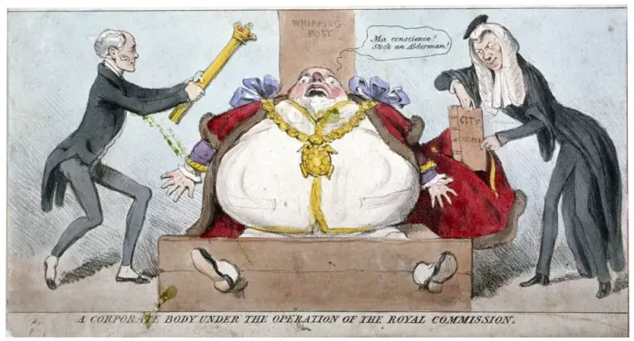 Framed Print : A corporate body under the operation of the Royal Commission, c1835 Framed Print : A corporate body under the operation of the Royal Commission, c1835