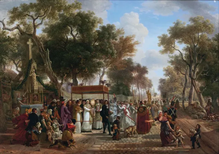 Framed Print : The Corpus Christi procession in a village Framed Print : The Corpus Christi procession in a village