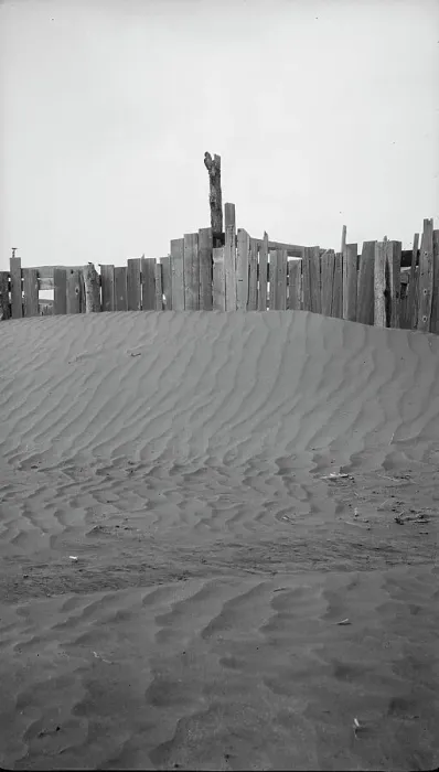 Framed Print : A corral practically buried by drifted dust, Mills, New Mexico. 1935. Creator: Dorothea Lange Framed Print : A corral practically buried by drifted dust, Mills, New Mexico. 1935. Creator: Dorothea Lange