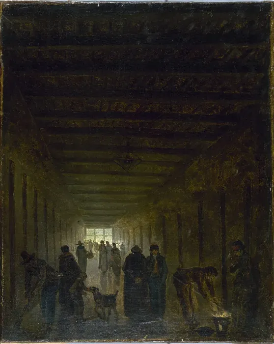 Framed Print : Corridor de la prison Saint-Lazare vers 1794, c1794. Creator: Hubert Robert Framed Print : Corridor de la prison Saint-Lazare vers 1794, c1794. Creator: Hubert Robert