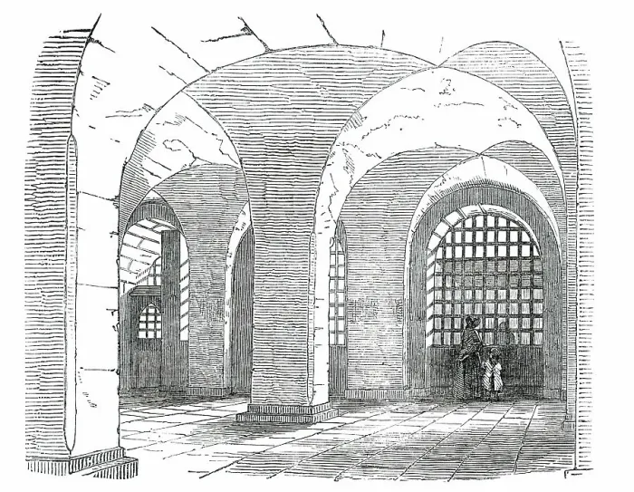 Framed Print : Corridor, Newgate Prison, 1850. Creator: Unknown Framed Print : Corridor, Newgate Prison, 1850. Creator: Unknown