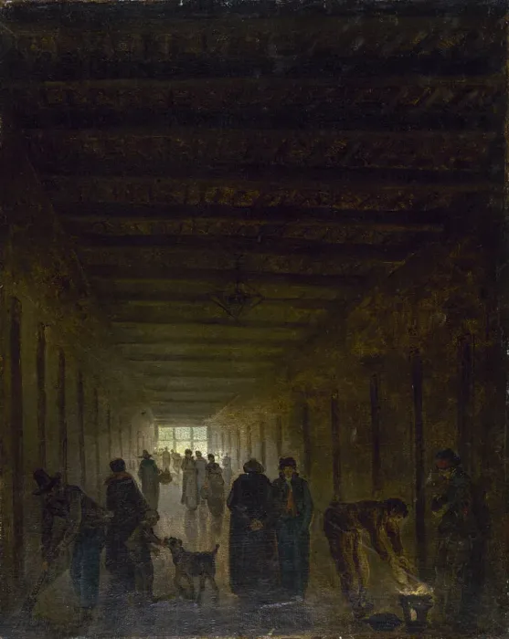 Framed Print : Corridor of the Saint-Lazare Prison, c. 1793. Creator: Robert, Hubert (1733-1808) Framed Print : Corridor of the Saint-Lazare Prison, c. 1793. Creator: Robert, Hubert (1733-1808)