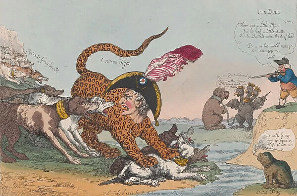 The Corsican Tiger at Bay!, July 8, 1808. July 8, 1808. Creator: Thomas Rowlandson
