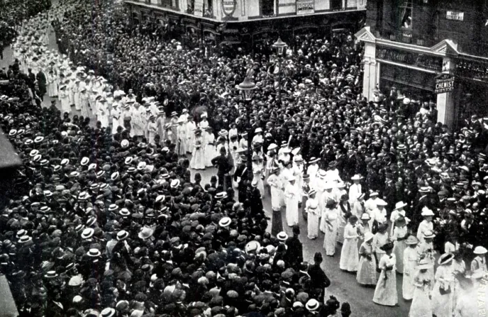 Framed Print : The Cortege of Emily Wilding Davison, London, June 14, 1913. Creator: Unknown Framed Print : The Cortege of Emily Wilding Davison, London, June 14, 1913. Creator: Unknown