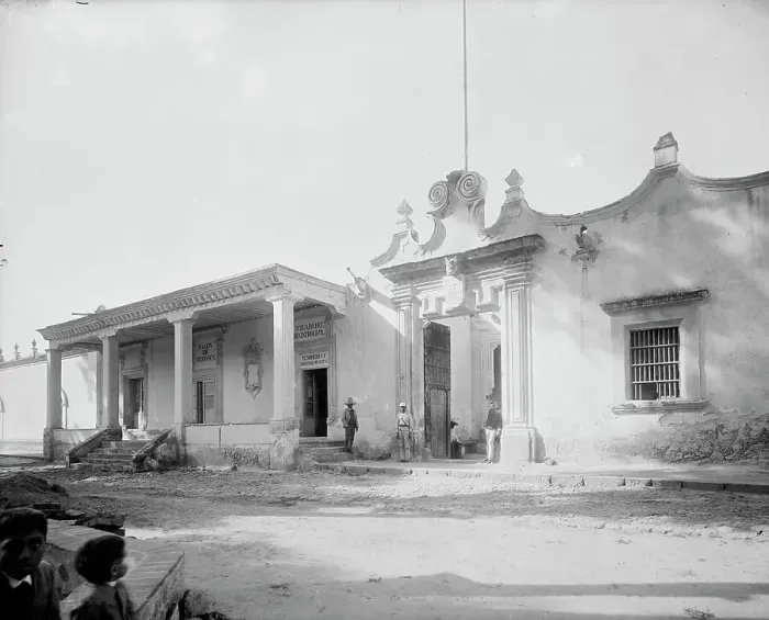 Framed Print : Cortez Palace at Coyoacan, between 1880 and 1897. Creator: William H. Jackson Framed Print : Cortez Palace at Coyoacan, between 1880 and 1897. Creator: William H. Jackson