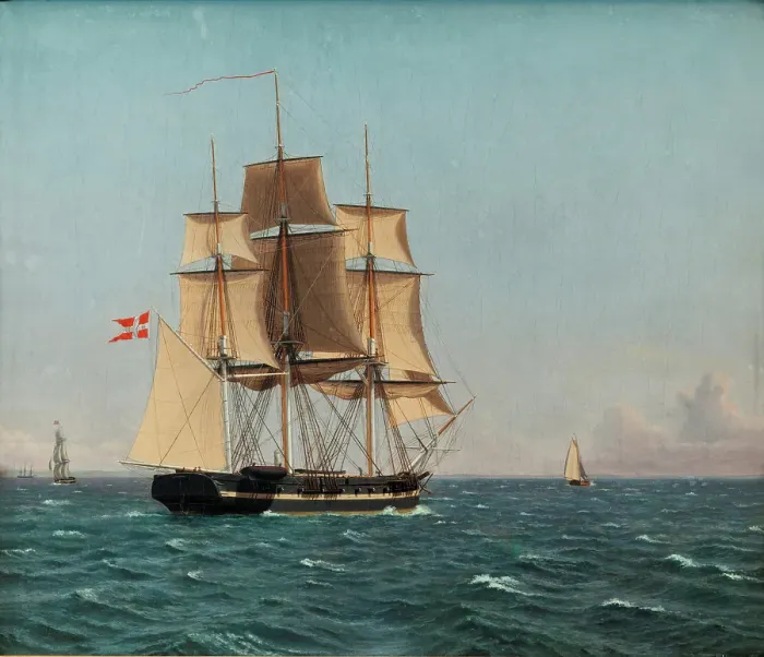Framed Print : The Corvette Najaden under Sail, c1834. Creator: CW Eckersberg Framed Print : The Corvette Najaden under Sail, c1834. Creator: CW Eckersberg