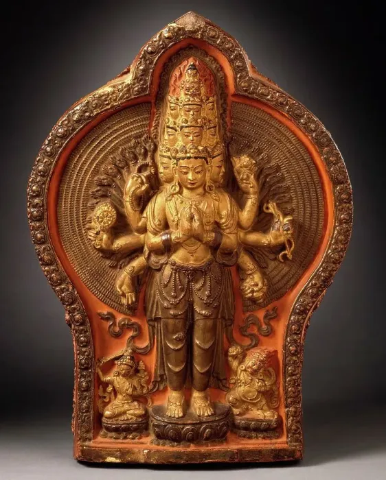 Framed Print : Cosmic Form of the Bodhisattva Avalokiteshvara, 17th century. Creator: Unknown Framed Print : Cosmic Form of the Bodhisattva Avalokiteshvara, 17th century. Creator: Unknown