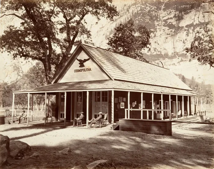 Framed Print : Cosmopolitan Saloon, ca. 1872, printed ca. 1876. Creator: Carleton Emmons Watkins