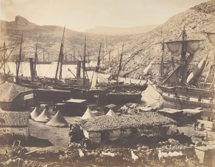Framed Print : Cossack Bay, Balaklava, 1855. Creator: Roger Fenton Framed Print : Cossack Bay, Balaklava, 1855. Creator: Roger Fenton