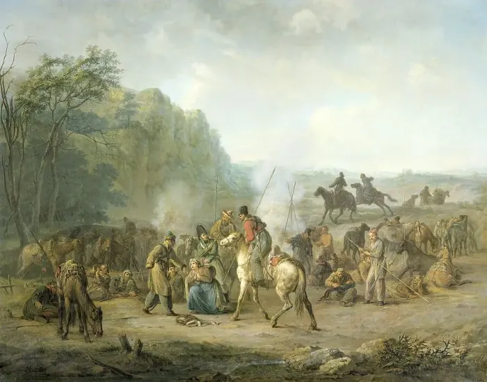 Framed Print : Cossack Bivouac, 1813, 1813-1814. Creator: Louis Moritz Framed Print : Cossack Bivouac, 1813, 1813-1814. Creator: Louis Moritz