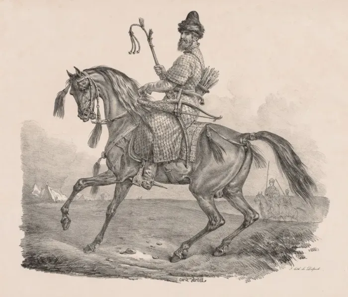 Framed Print : Cossack Cavalier, c. 1820. Creator: Carle Vernet (French, 1758-1836); Delpech Framed Print : Cossack Cavalier, c. 1820. Creator: Carle Vernet (French, 1758-1836); Delpech