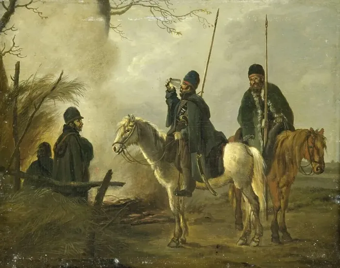 Framed Print : Cossack Outpost in 1813, 1813-1815. Creator: Pieter Gerardus van Os