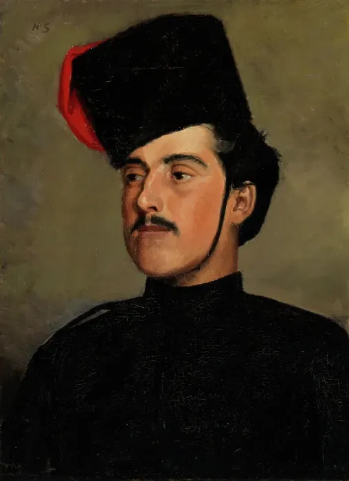 Framed Print : The Cossack (The Beautiful Cossack), 1878. Creator: Helene Schjerfbeck Framed Print : The Cossack (The Beautiful Cossack), 1878. Creator: Helene Schjerfbeck