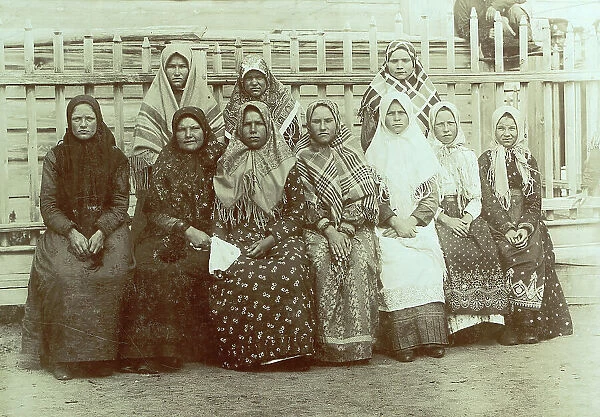 Cossack Village Girls. Kokchetavskii Uezd, 1909. Creator: Nikolai Georgievich Katanaev