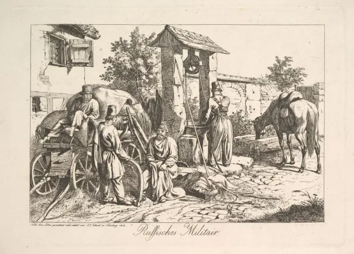Framed Print : Cossack at the Well, 1815. Creator: Johann Christian Erhard Framed Print : Cossack at the Well, 1815. Creator: Johann Christian Erhard