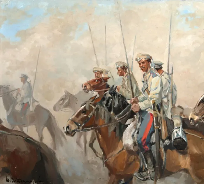 Framed Print : Cossacks, 1910s. Artist: Vladimirov, Ivan Alexeyevich (1869-1947) Framed Print : Cossacks, 1910s. Artist: Vladimirov, Ivan Alexeyevich (1869-1947)