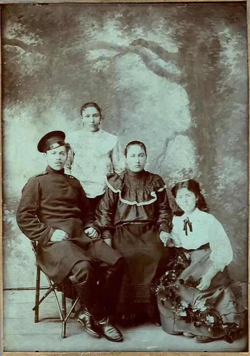 Framed Print : Cossacks family, 1900s Framed Print : Cossacks family, 1900s