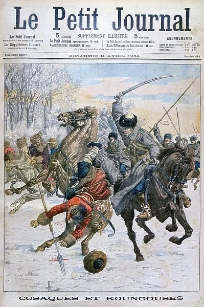 Cossacks fighting Manchus, Russo-Japanes War, 1904