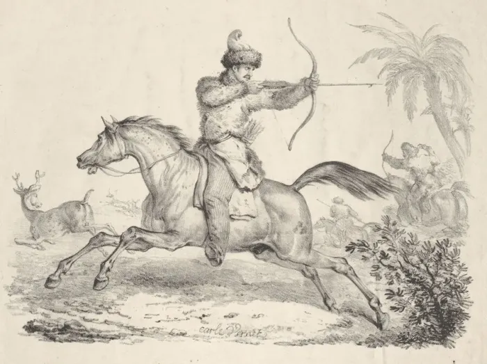 Framed Print : Cossacks on Horseback Hunting Deer, 1821-36. Creator: Carle Vernet Framed Print : Cossacks on Horseback Hunting Deer, 1821-36. Creator: Carle Vernet