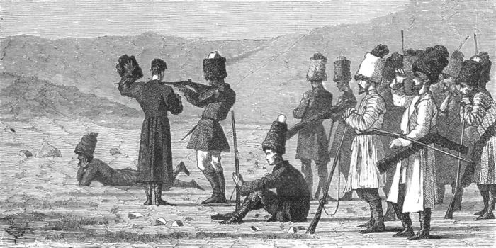 Framed Print : Cossack's at shooting practice; The Caucasus, 1875. Creator: Unknown