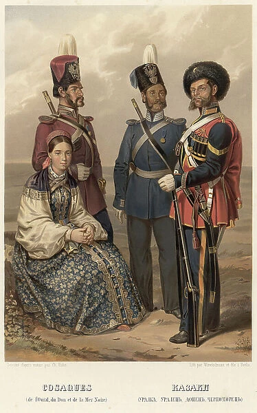 Cossacks (Uralka, Ural, Donetsk, Chernomoret), 1862. Creator: Karlis Huns