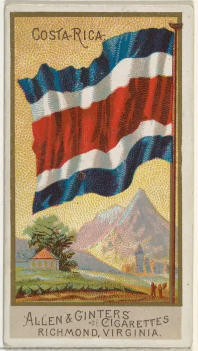 Framed Print : Costa Rica, from Flags of All Nations, Series 2 (N10) for Allen & Framed Print : Costa Rica, from Flags of All Nations, Series 2 (N10) for Allen &