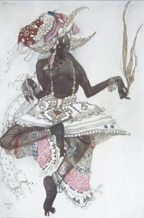 Framed Print : Costume design for the Ballet Blue God by R. Hahn, 1912. Artist: Bakst, Leon (1866-1924) Framed Print : Costume design for the Ballet Blue God by R. Hahn, 1912. Artist: Bakst, Leon (1866-1924)