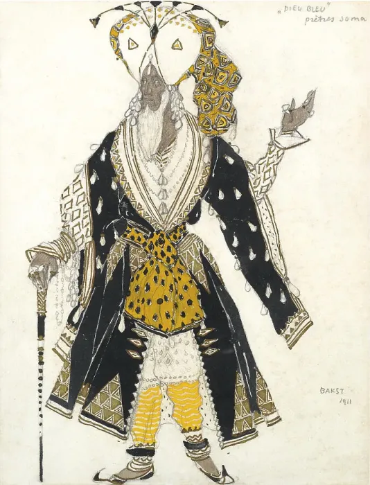 Framed Print : Costume design for the Ballet Blue God by R. Hahn, 1911. Artist: Bakst, Leon (1866-1924) Framed Print : Costume design for the Ballet Blue God by R. Hahn, 1911. Artist: Bakst, Leon (1866-1924)