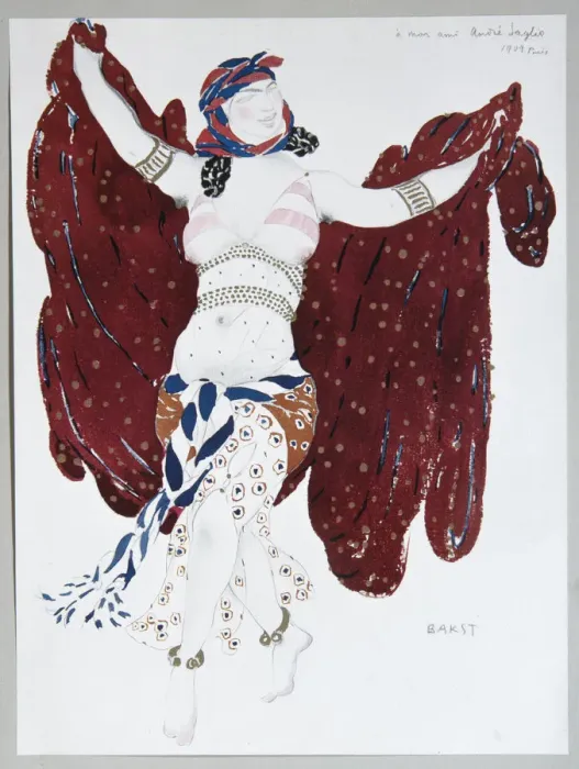Framed Print : Costume design for the ballet Cleopatre, 1909. Artist: Bakst, Leon (1866-1924) Framed Print : Costume design for the ballet Cleopatre, 1909. Artist: Bakst, Leon (1866-1924)