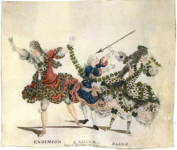 Costume design for the ballet Endymion by Gaetano Vestris, 1773-1778. Creator: Fesch