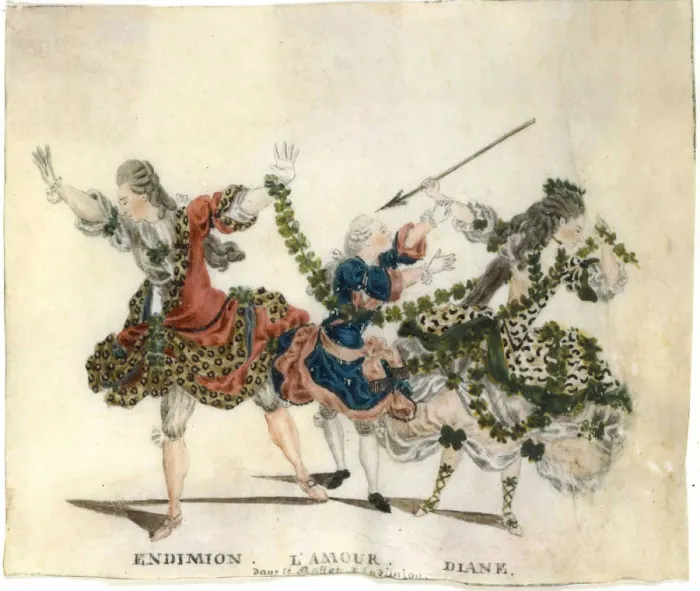 Framed Print : Costume design for the ballet Endymion by Gaetano Vestris, 1773-1778. Creator: Fesch Framed Print : Costume design for the ballet Endymion by Gaetano Vestris, 1773-1778. Creator: Fesch
