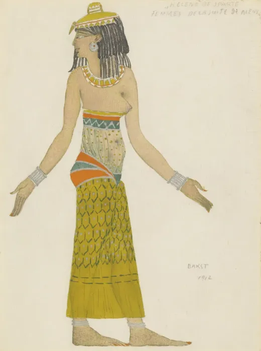 Framed Print : Costume design for the ballet Helene de Sparte by E. Verhaeren and D. de Severac. Artist: Bakst, Leon (1866-1924) Framed Print : Costume design for the ballet Helene de Sparte by E. Verhaeren and D. de Severac. Artist: Bakst, Leon (1866-1924)