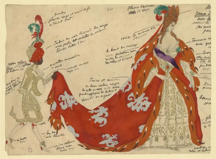Framed Print : Costume design for the ballet Sleeping Beauty by P. Tchaikovsky. Artist: Bakst, Leon (1866-1924) Framed Print : Costume design for the ballet Sleeping Beauty by P. Tchaikovsky. Artist: Bakst, Leon (1866-1924)