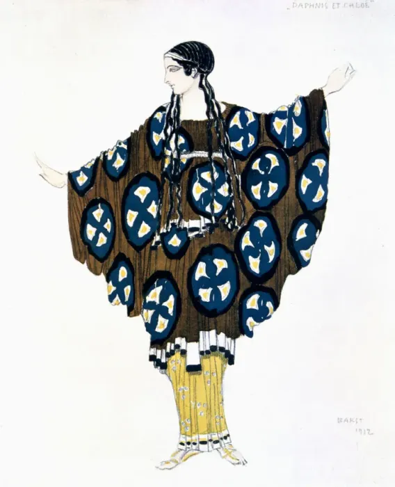 Framed Print : Costume design for a Ballets Russes production of Ravels Daphnis et Chloe, 1912. Artist: Leon Bakst Framed Print : Costume design for a Ballets Russes production of Ravels Daphnis et Chloe, 1912. Artist: Leon Bakst